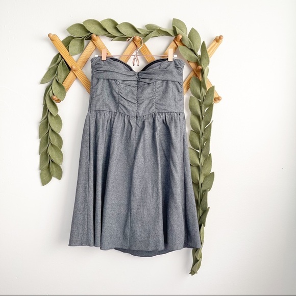 See by Chloe Heather Gray Wool Strapless Dress - Picture 4 of 11